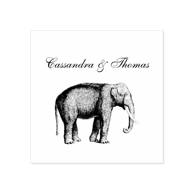 Zeichnend Vintager Elefant Gummistempel (Prägung)
