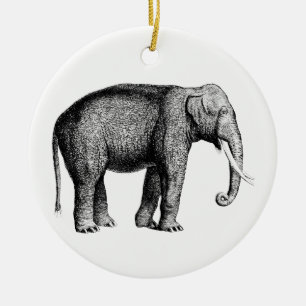 Zeichnend Vintager Elefant Keramik Ornament