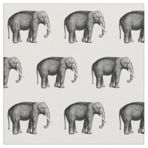 Zeichnend Vintager Elefant Stoff