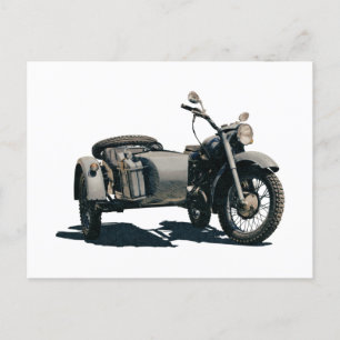 Zeichnend Vintages Motorrad Postkarte