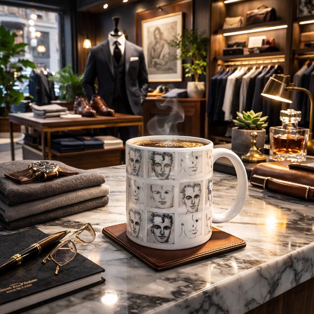 Zeichnend Wasserfarbenlinie für Männer Kaffeetasse (Von Creator hochgeladen)