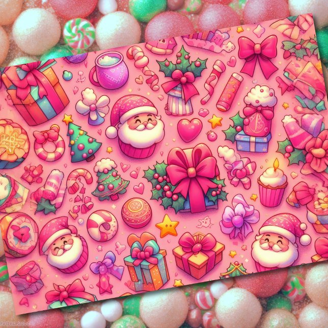 Zeichnend Weihnachtsmotive Rosa Karte (Von Creator hochgeladen)