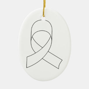 Zeichnend Weißband Keramik Ornament