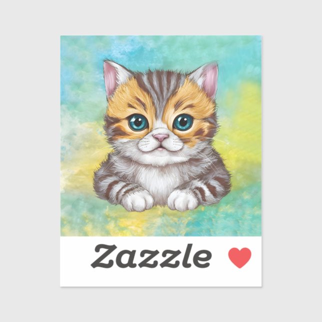 zeichnende Katze Aufkleber (Blatt)