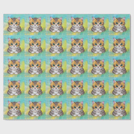 zeichnende Katze Geschenkpapier