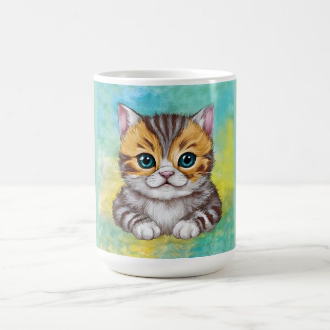 Zeichnende Katze Kaffeetasse (Mittel)