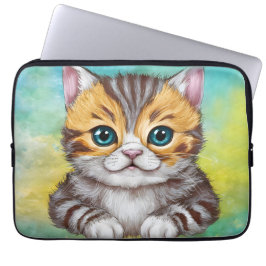 zeichnende Katze Laptopschutzhülle