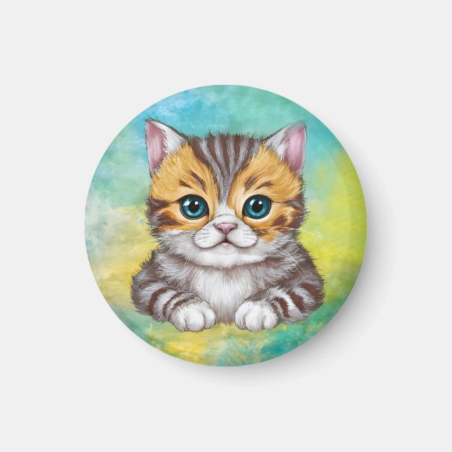 Zeichnende Katze Magnet (Vorne)