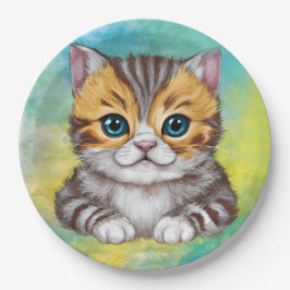 Zeichnende Katze Pappteller