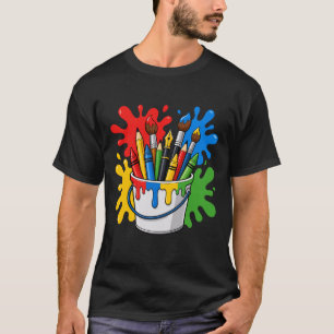 Zeichnende Maler Künstler Pinsel Bunt Kunst T-Shirt