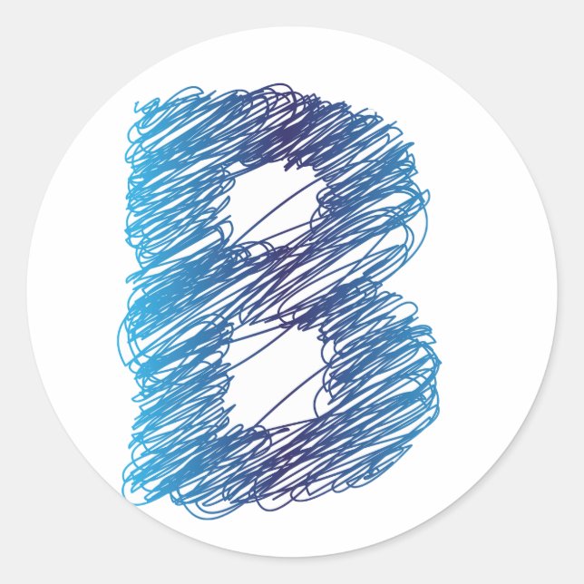 Zeichnete Buchstaben-B-Aufkleber Runder Aufkleber (Vorderseite)