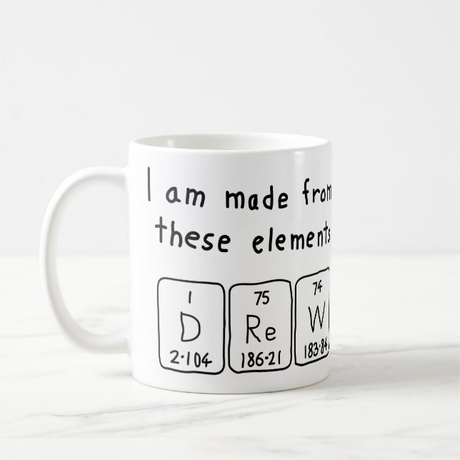 Zeichnete Namen-Tasse der periodischen Tabelle Kaffeetasse (Links)