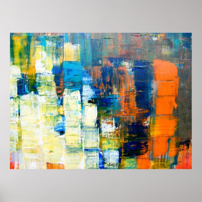 Zeichnete Textur der Leinwand. Rot und Blau auf ca Poster (Vorne)