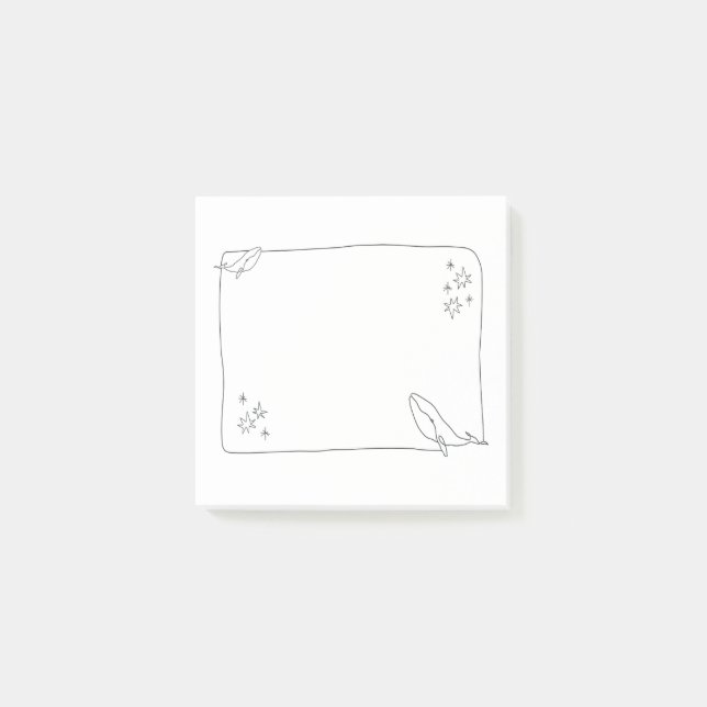 Zeichnung der Linie, Wal Post-it Klebezettel (Vorderseite)