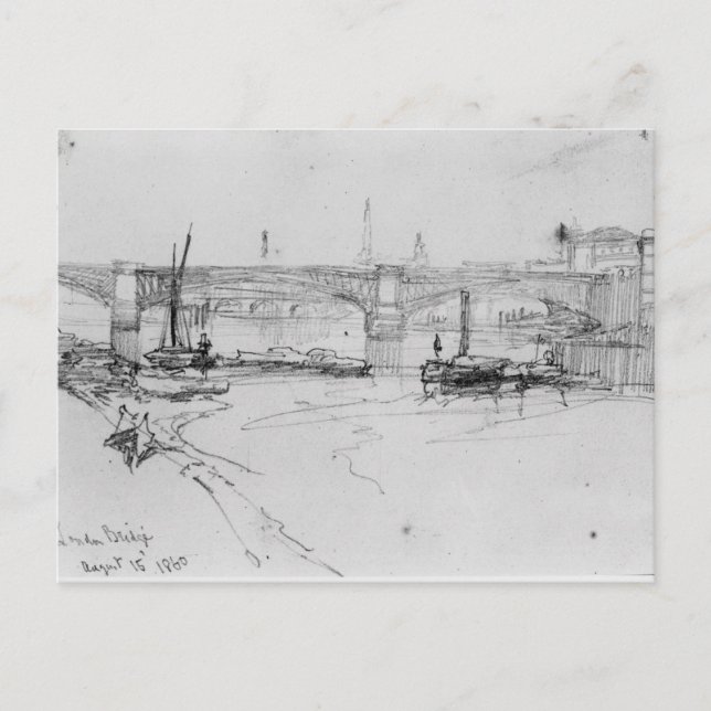 Zeichnung der London Bridge, 1860 Postkarte (Vorderseite)