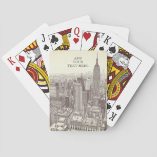 Zeichnung der New Yorker Stadtlandschaft Benutzerd Spielkarten