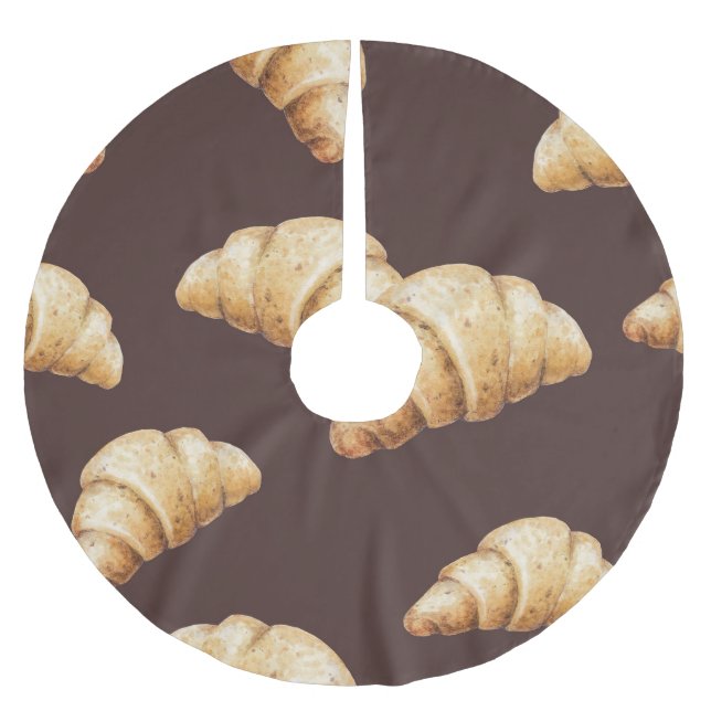 Zeichnung: Desserts, Gebäck nach Muster. Polyester Weihnachtsbaumdecke (Vorderseite)