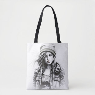 Zeichnung einer jungen Grunge Tasche