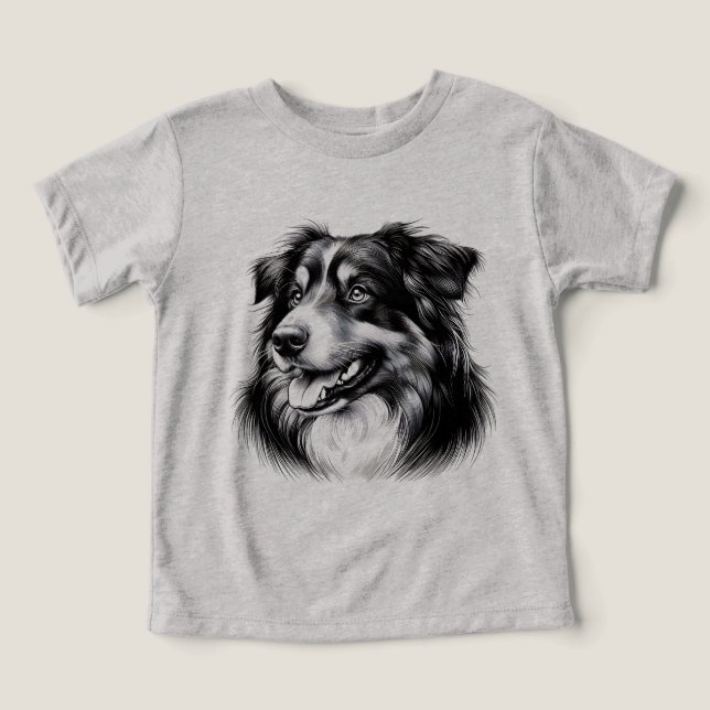 Zeichnung eines Australian Shepherd (Design Vorderseite)