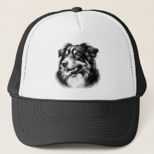 Zeichnung eines Australian Shepherd Truckerkappe