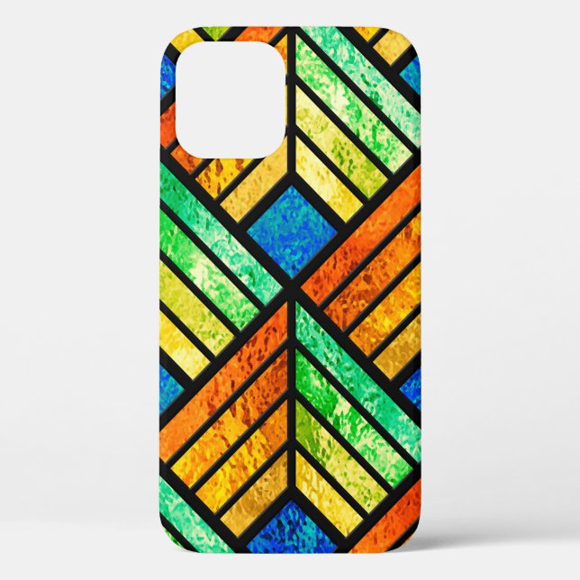 Zeichnung eines Buntglasfensters. Nahtloses Muster Case-Mate iPhone Hülle (Rückseite)