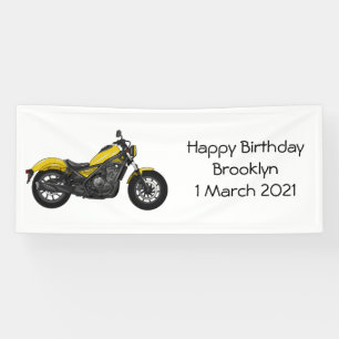 Zeichnung eines Cruiser-Motorrads im Cartoon-Stil Banner