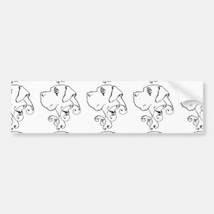 Zeichnung eines Great Dane Kopfes Autoaufkleber