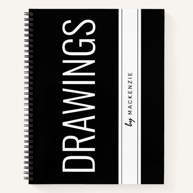 Zeichnung Notebook Großer Personalisierter Titel Notizbuch (Vorderseite)