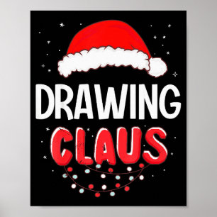 Zeichnung von Weihnachtsmann Weihnachten passendes Poster