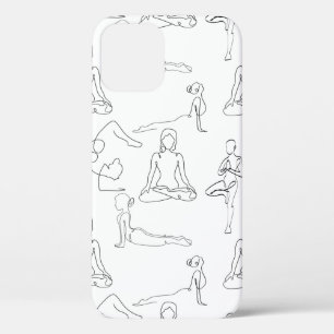 Zeichnungen der weißen Yoga-Positionen Case-Mate iPhone Hülle