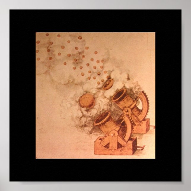 Zeichnungen von Cannons von Leonardo Da Vinci Poster (Vorne)