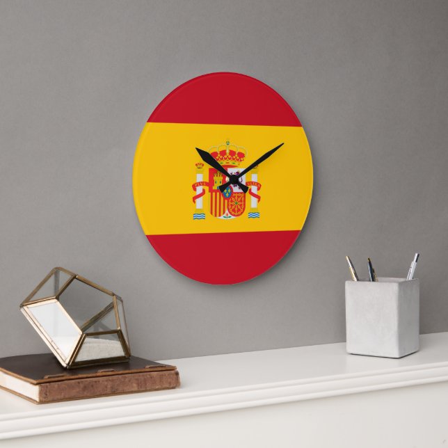 Zeige deine Farben - Spanien Große Wanduhr (Büro)