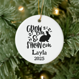Zeige Kaninchen 4H Weihnachtsanhänger Keramik Ornament
