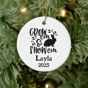 Zeige Kaninchen 4H Weihnachtsanhänger Keramik Ornament