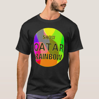 Zeige Katar Regenbogen Retro T-Shirt