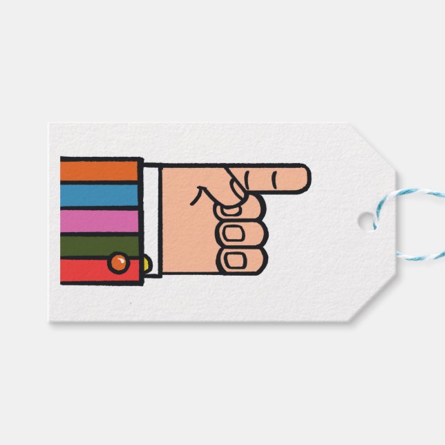 Zeigefinger-Funky-Manicule  Geschenkanhänger (Vorderseite (Horizontal))
