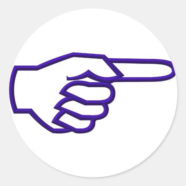 Zeigefinger Runder Aufkleber (Vorderseite)