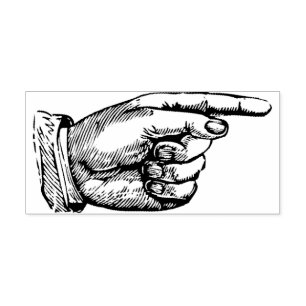 Zeigefinger Vintage-Handzeichnung Gummistempel