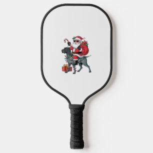Zeigehund Lover Funny Santa Riding Zeigehund Pickleball Schläger