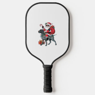 Zeigehund Lover Funny Santa Riding Zeigehund Pickleball Schläger
