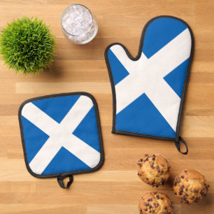 Zeigen Sie Ihre Farben – Schottland Ofenhandschuh & Topflappen-Set