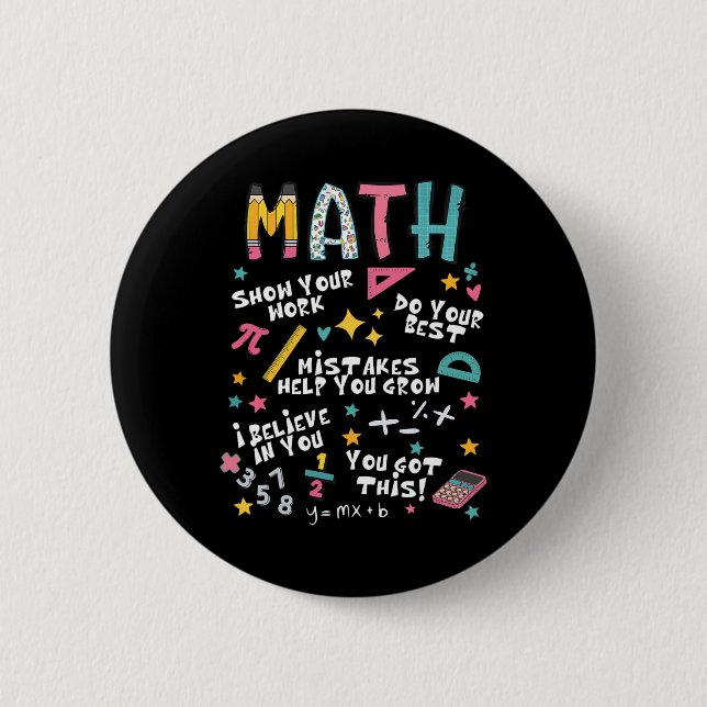Zeigen Sie Ihre lustige Mathematiklehrerin Arbeit  Button (Vorderseite)