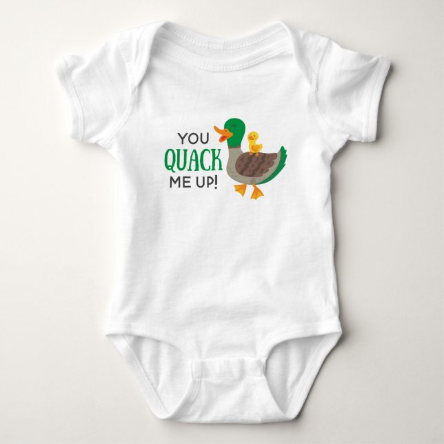 ZEIGEN SIE MICH auf Baby Ente Puff Baby Strampler (Vorderseite)