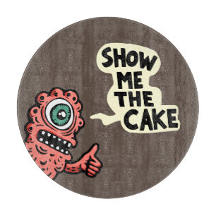 Zeigen Sie mir den Kuchen Schneidebrett