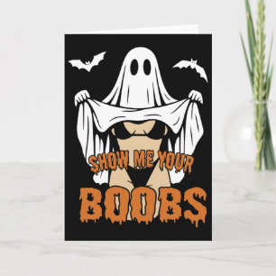 Zeigen Sie mir Ihr Brust Ghost Boo Retro Spooky Ha Karte