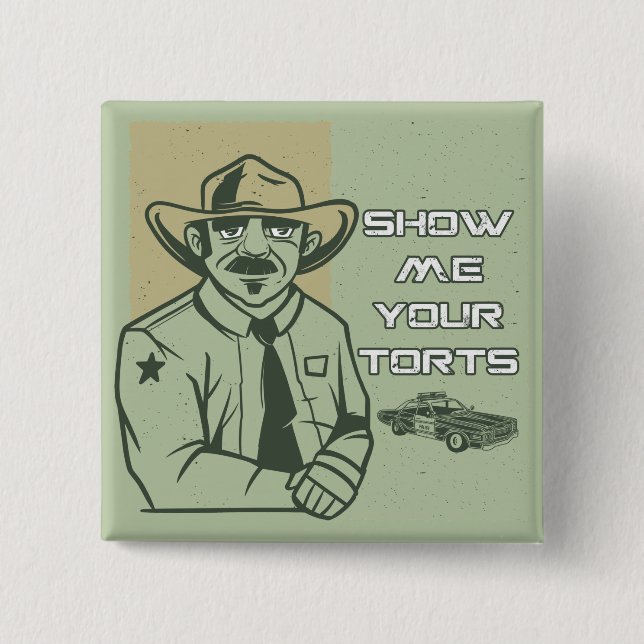 Zeigen Sie mir Ihre Torten - Vater Policeman Button (Vorderseite)