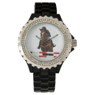 Zeigen Sie springende diamante de imitación-Uhr Armbanduhr