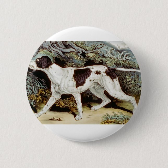 Zeiger-Hundewasserfarbe Button (Vorderseite)