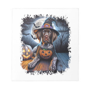 Zeigerhund Halloween Quadrat Notizblock
