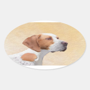 Zeigermalerei - Niedliche Hundekunst Ovaler Aufkleber